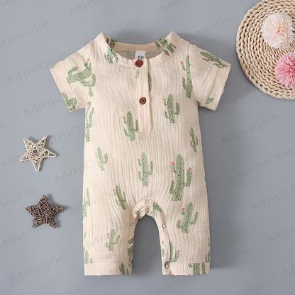 Baby Musselin- Strampler mit Kaktus/ Regenbogen - image 4