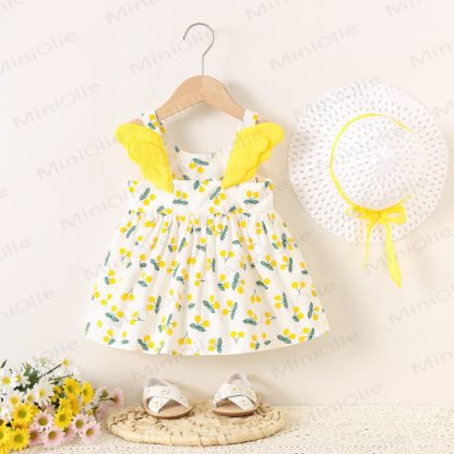 Ärmelloses Kleid mit Hut für Baby - Gelb - 2-3J - image 2