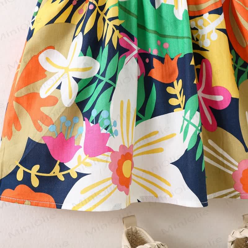 Kleinkind Kleid mit Blumenmuster für Blumen und Baby mit passender Hut - image 3