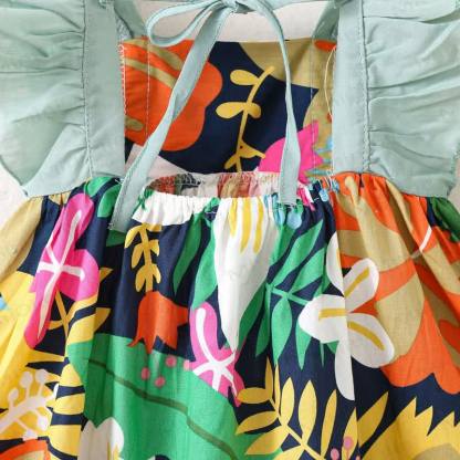 Kleinkind Kleid mit Blumenmuster für Blumen und Baby mit passender Hut - image 5