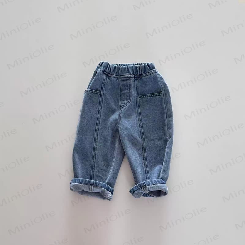Baby Frühling Denim oder Hose in Einfarbig - Blau Hose - 2-3J - image 3