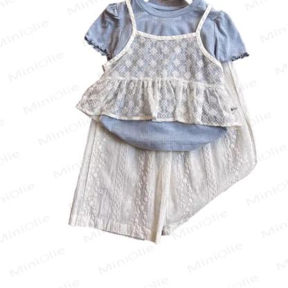Set aus Lace , Einfarbig T-Stück und Hose für Kleinkind - image 2