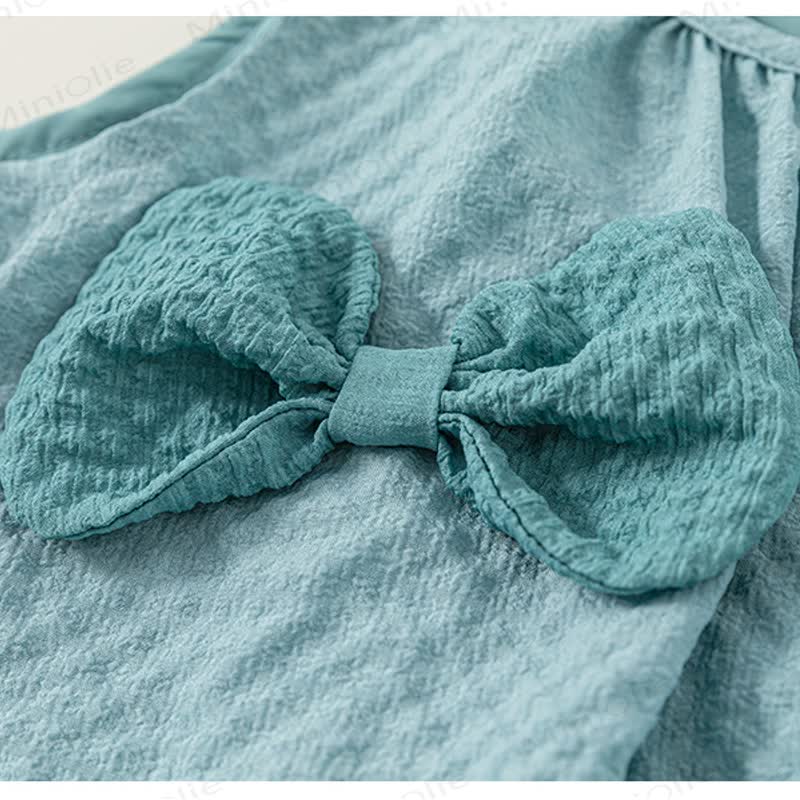 Hellblau ärmelloses Spitze und Shorts Set für Kleinkind - image 2