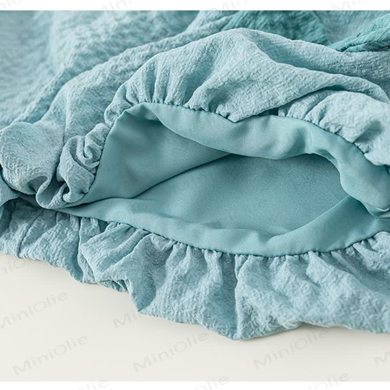 Hellblau ärmelloses Spitze und Shorts Set für Kleinkind - image 3