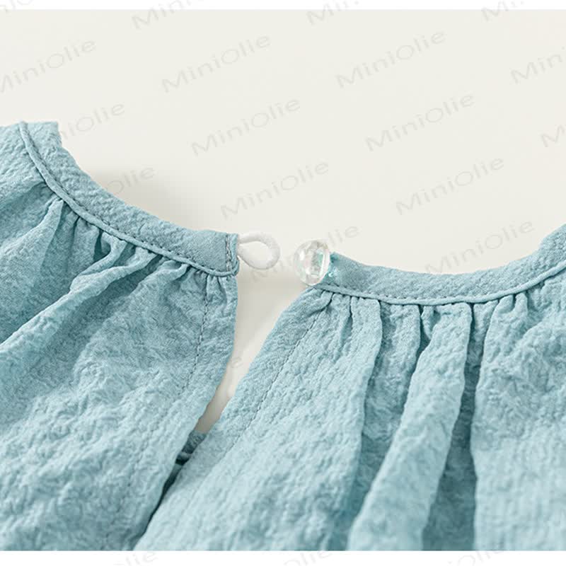 Hellblau ärmelloses Spitze und Shorts Set für Kleinkind - image 6