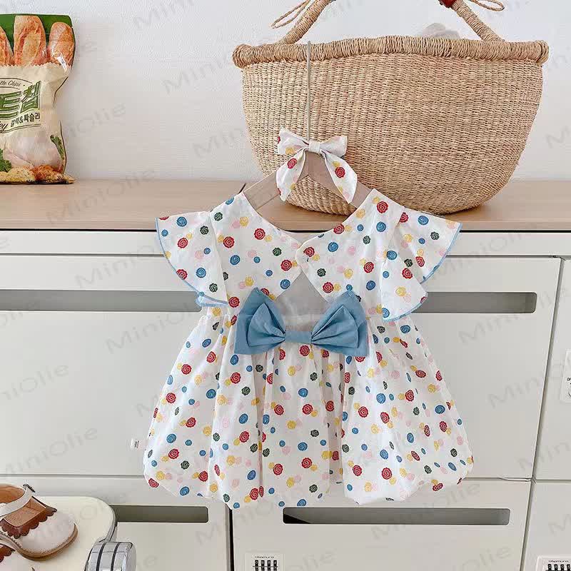 Weißes Kleid mit weißen Punktmuster für Baby und Kleinkinder - Weiß - 4-5J - image 1