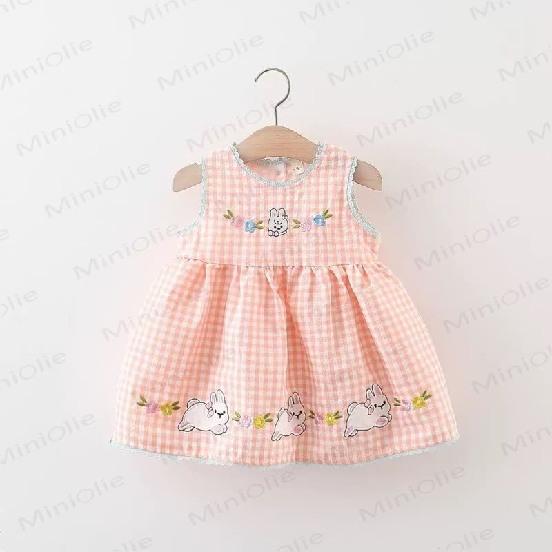 Kleinkind Mädchen Rosa oder Gelb Gingham Kleid in A-Linie - Rosa - 4-5J - image 2