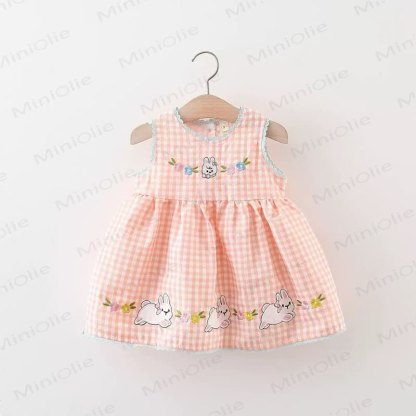 Kleinkind Mädchen Rosa oder Gelb Gingham Kleid in A-Linie - Rosa - 4-5J - image 2