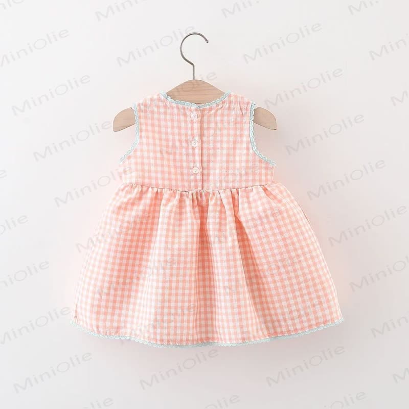 Kleinkind Mädchen Rosa oder Gelb Gingham Kleid in A-Linie - image 3