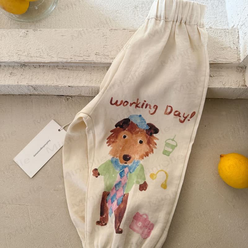 Kleinkind Baumwollhose mit Tier Streifen , lässige Hose - Fuchs-Print - 8-9J - image 5