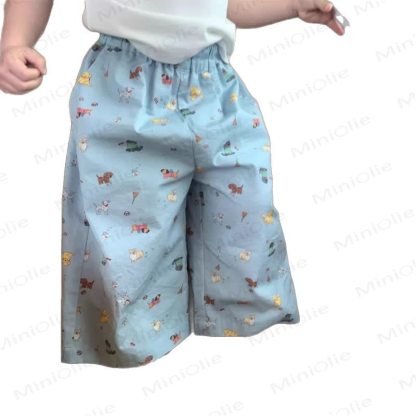 Kleinkind aus Blau Baumwolle mit Tiermuster und weitem Hose - image 3