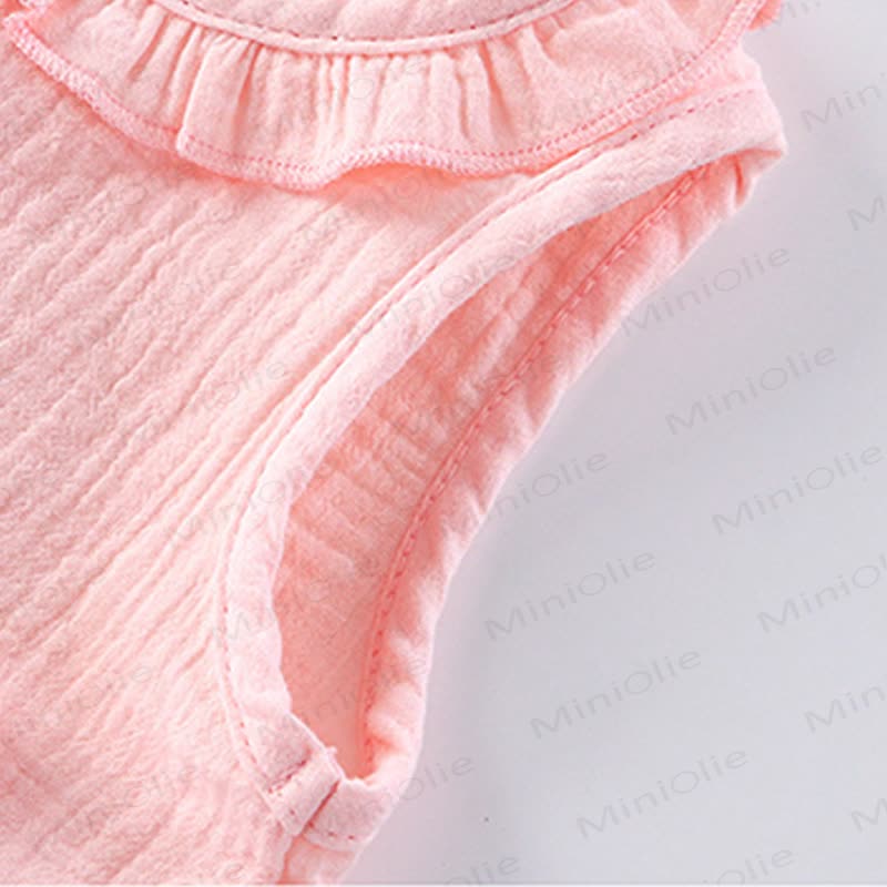 Set aus Baumwoll Tanktop und Shorts mit Rüschen , Einfarbig, für Kleinkind  - image 6