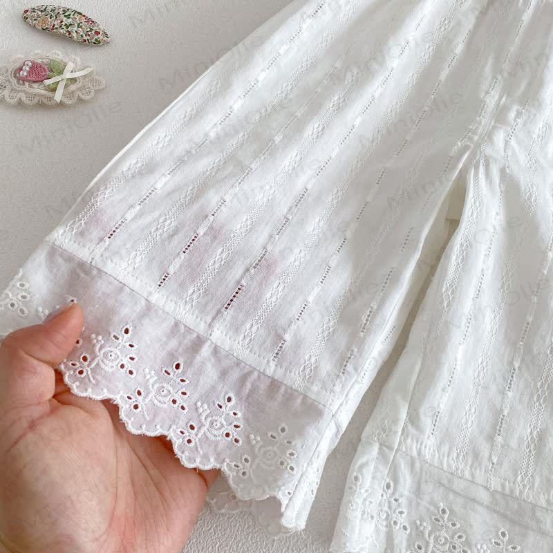 Spitze mit Kirsche und Puffärmeln für Baby und Kleinkind-Mädchen oder Lace weiße Hose für Mädchen - image 10