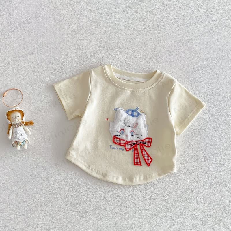 Baby Kleinkind -Mädchen- T-Stück -Shirt mit Tier oder Plaid Rock - Gelb - 4-5J - image 3