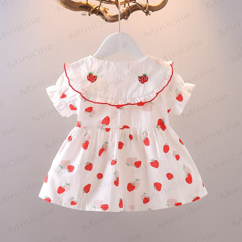 Sommer aus Baumwolle für Baby und Kleinkind-Mädchen mit Erdbeere - image 5