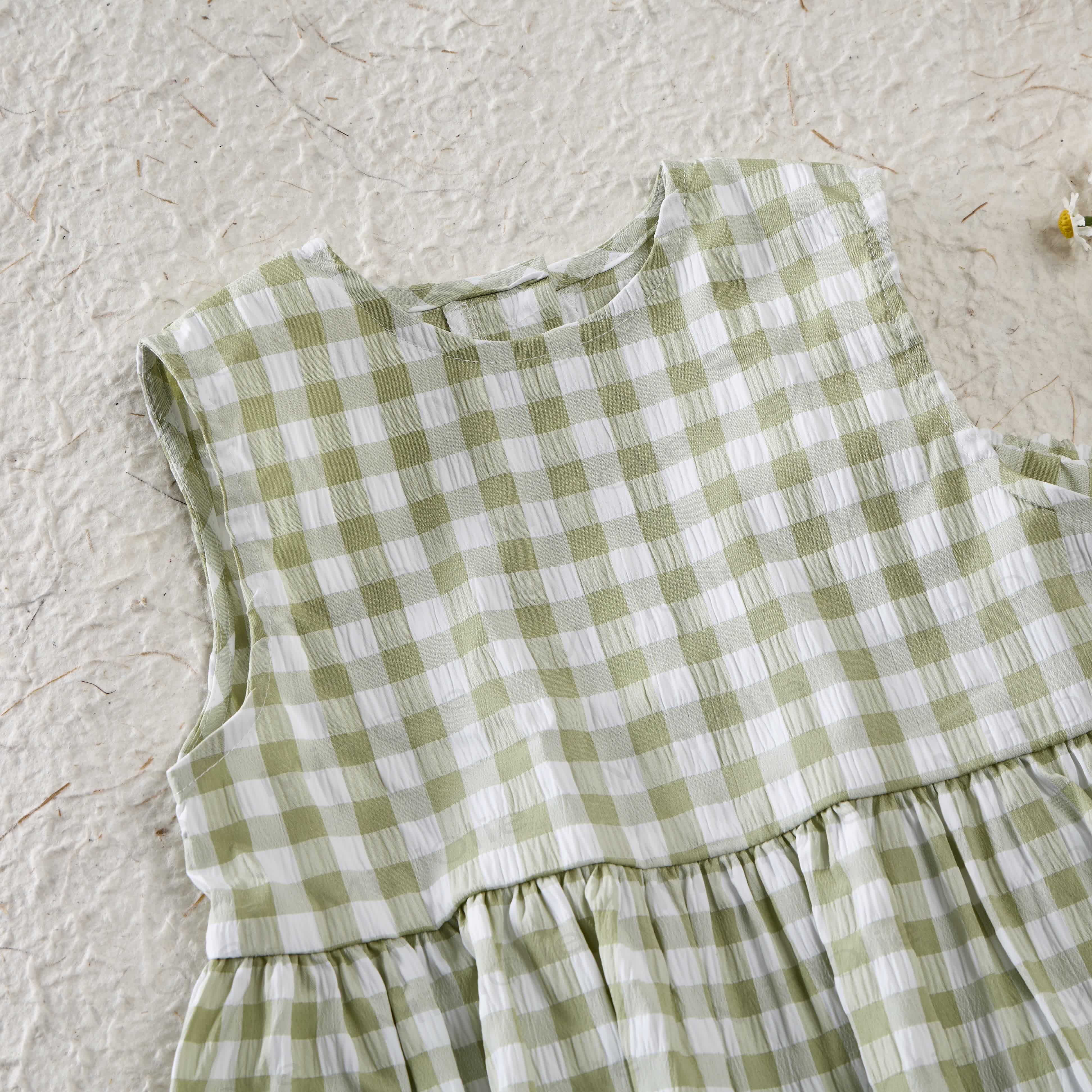Grün Plaid, ärmelloses 2-teiliges Set für Baby Kleinkind - image 3