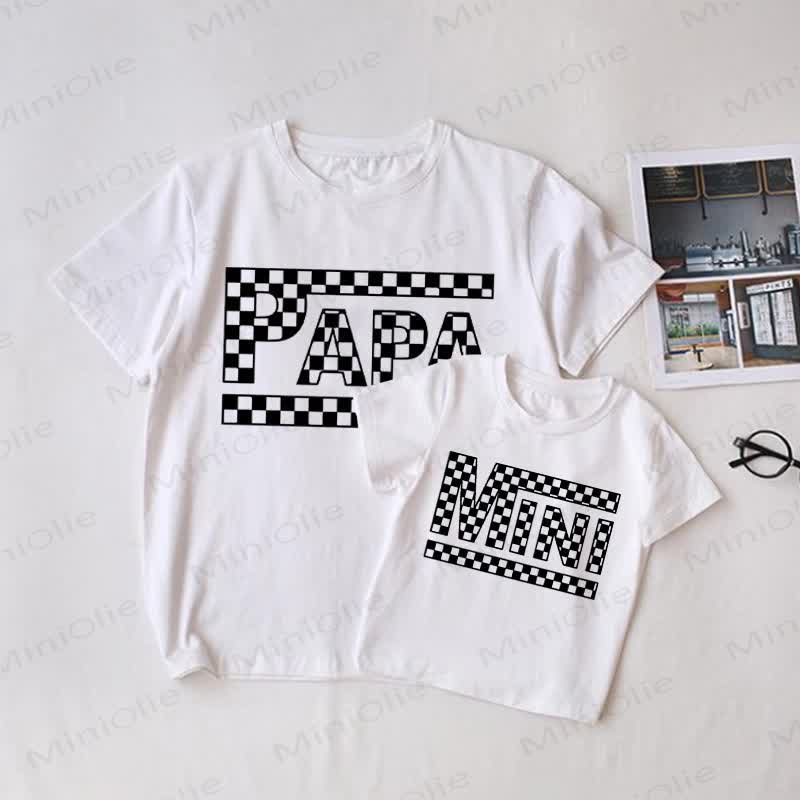 PAPA/ MINI Baby Weißes Familien Passende T-Shirt - Weiß - T-Shirt für Erwachsene: XL - image 1