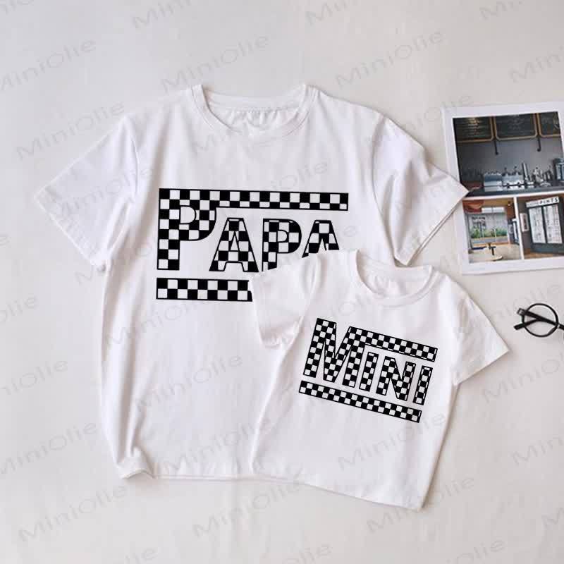 PAPA/ MINI Baby Weißes Familien Passende T-Shirt - Weiß - T-Shirt für Erwachsene: XL - image 1