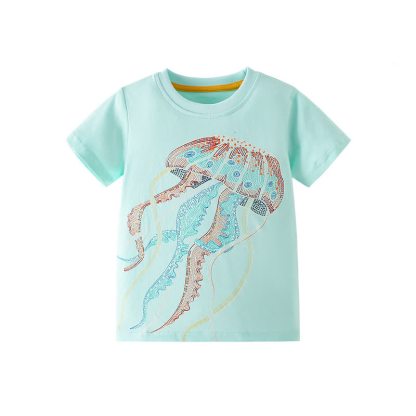 Leuchtendes T-Shirt mit Qualle für Kleinkind - Grün - 8Y - image 1