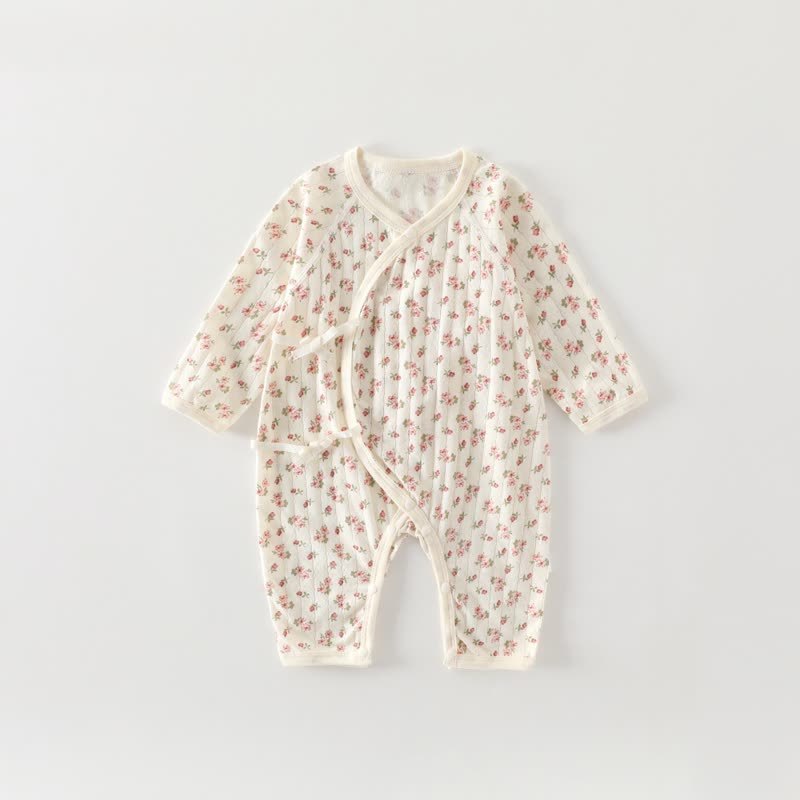 Weißer Baby Baumwoll- Strampler - Blume - 3-6M - image 2