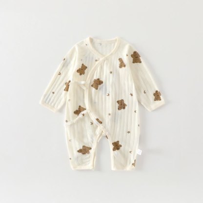 Weißer Baby Baumwoll- Strampler - Bär - 3-6M - image 4