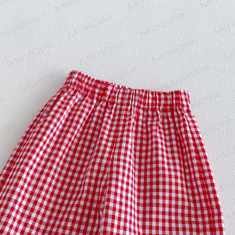Tanktop mit Schleife oder ärmelloses Kleid oder Plaid Hose für Baby und Kleinkind - image 10