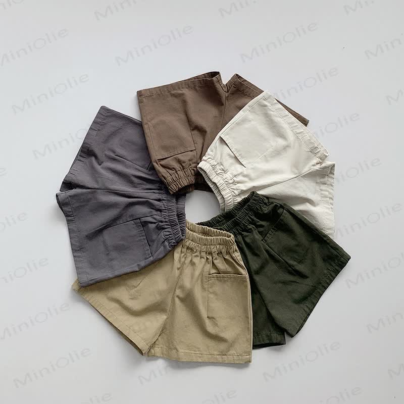 Sommer Shorts aus Baumwolle für Kleinkind , Einfarbig - image 1