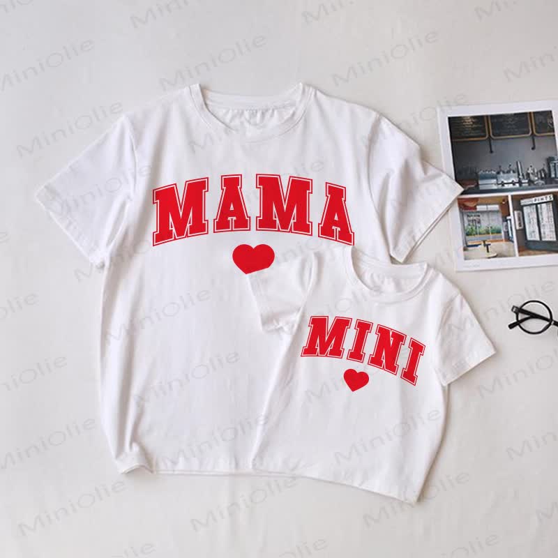 MAMA/MINI Familien Passende T-Shirt - Weiß - T-Shirt für Erwachsene: XL - image 1