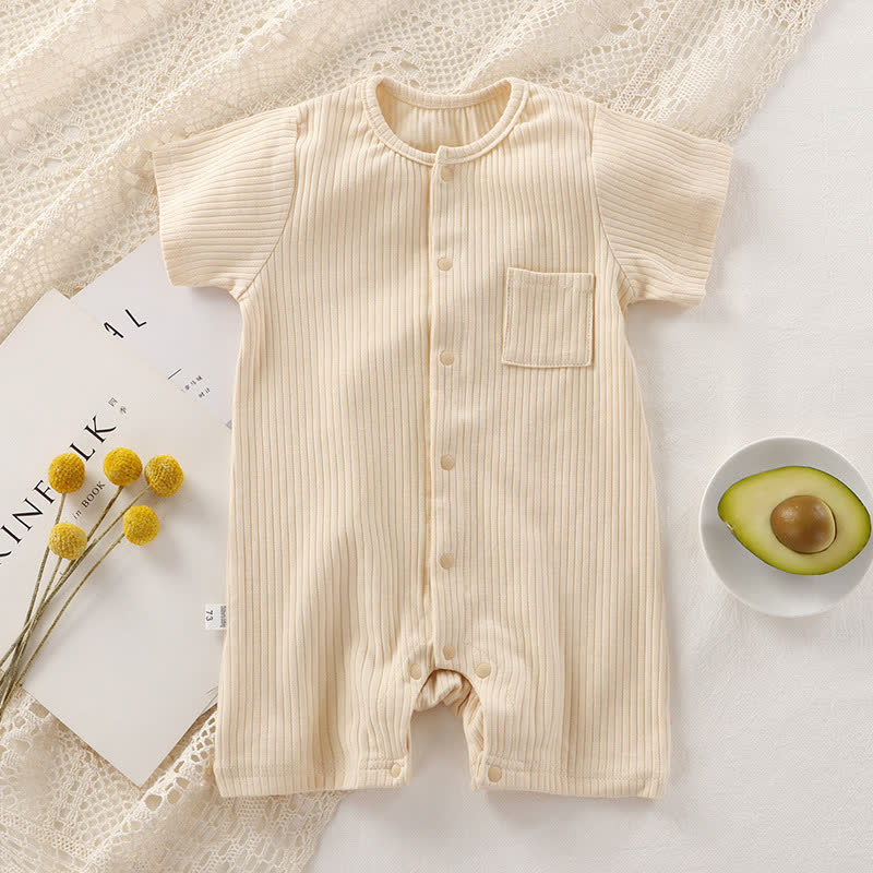 Baby Einfarbig mit Gerippt und Strampler vorne - Beige - 18-24M - image 3