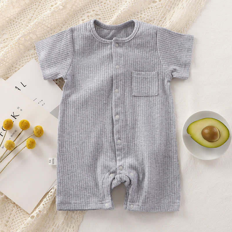 Baby Einfarbig mit Gerippt und Strampler vorne - Grau - 18-24M - image 4