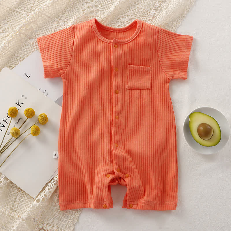 Baby Einfarbig mit Gerippt und Strampler vorne - Orange - 18-24M - image 6