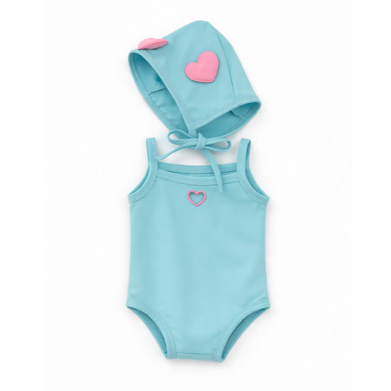 Baby Badeanzug mit Herz und Hut - Blau - 2-3J - image 3
