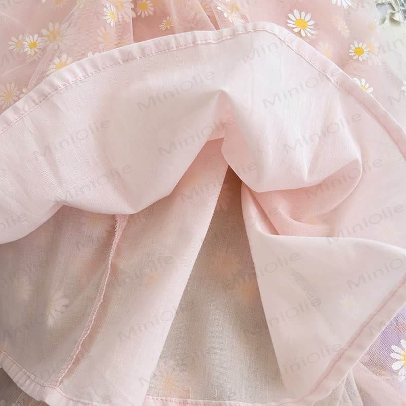 Kleid Tüll aus Baumwolltüll mit Gänseblümchen für Kleinkind-Mädchen - image 5