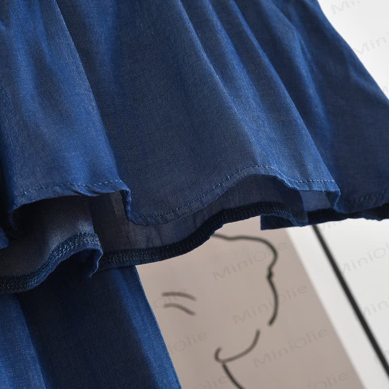 Set aus ärmellosem Spitze und Hose in Uni- Marineblau für Kleinkind-Mädchen - image 3