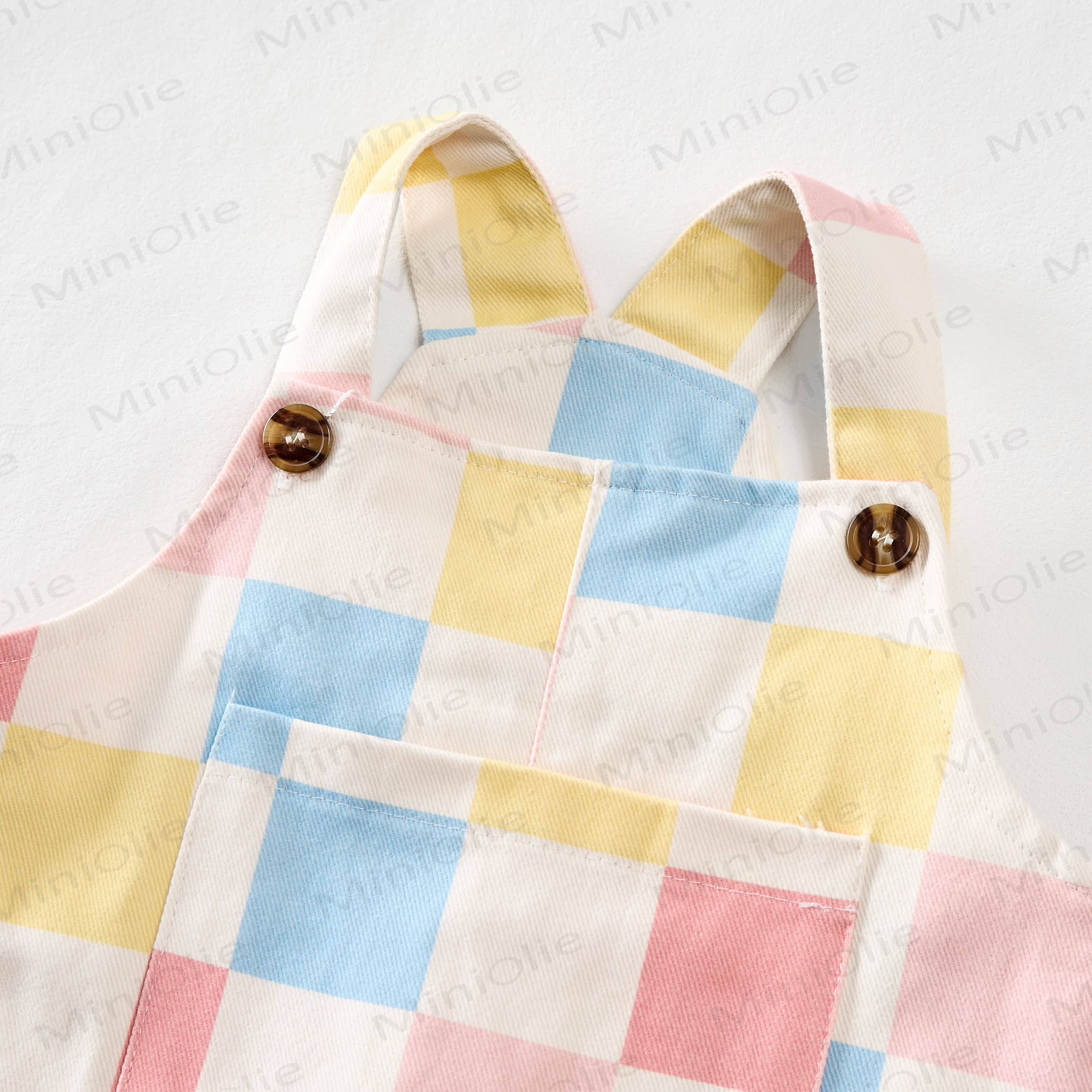 Baby Kleinkind Schachbrett und Overalls - image 3
