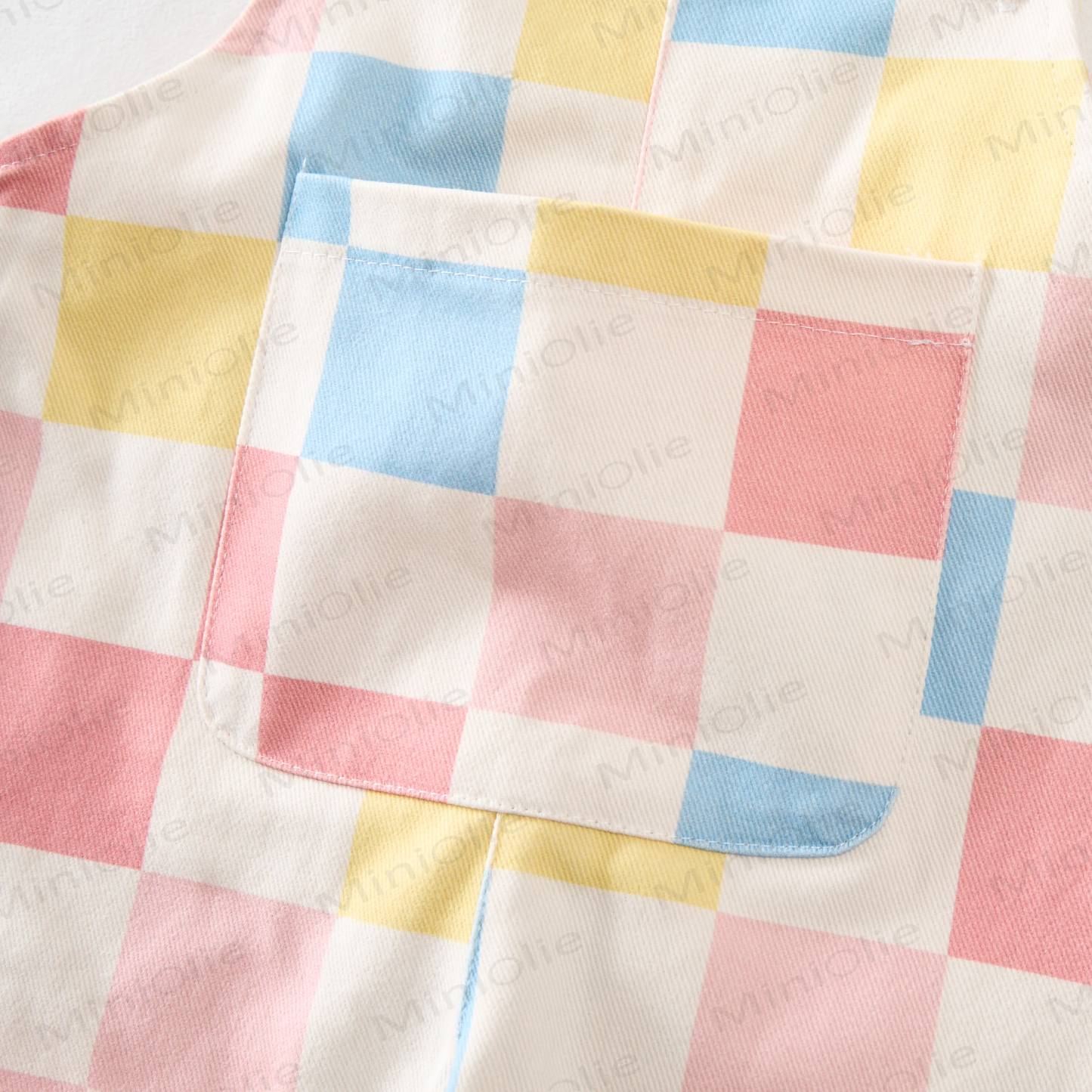 Baby Kleinkind Schachbrett und Overalls - image 4