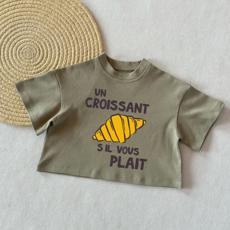 UN CROISSANT S IL VOUS PLAIT Sommer Freizeit-T-Shirt für Baby - Grau Grün - 2-3J - image 1