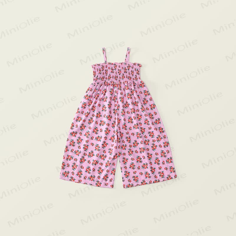 Kleid aus Blumen mit Smok-Einsatz und Blumenmuster für Kleinkind - image 3