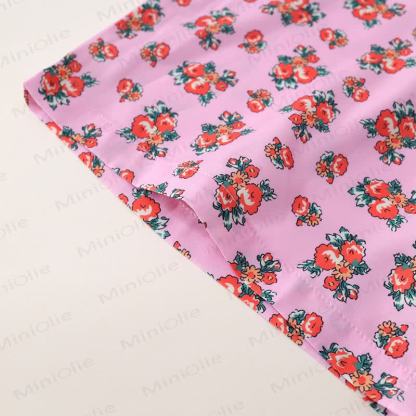 Kleid aus Blumen mit Smok-Einsatz und Blumenmuster für Kleinkind - image 10