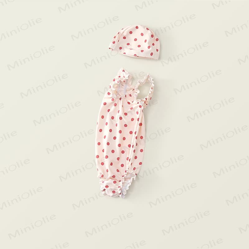 Kleinkind Mädchen Punktmuster Schwimmen Kleid aus weichem Stretchmaterial - image 3