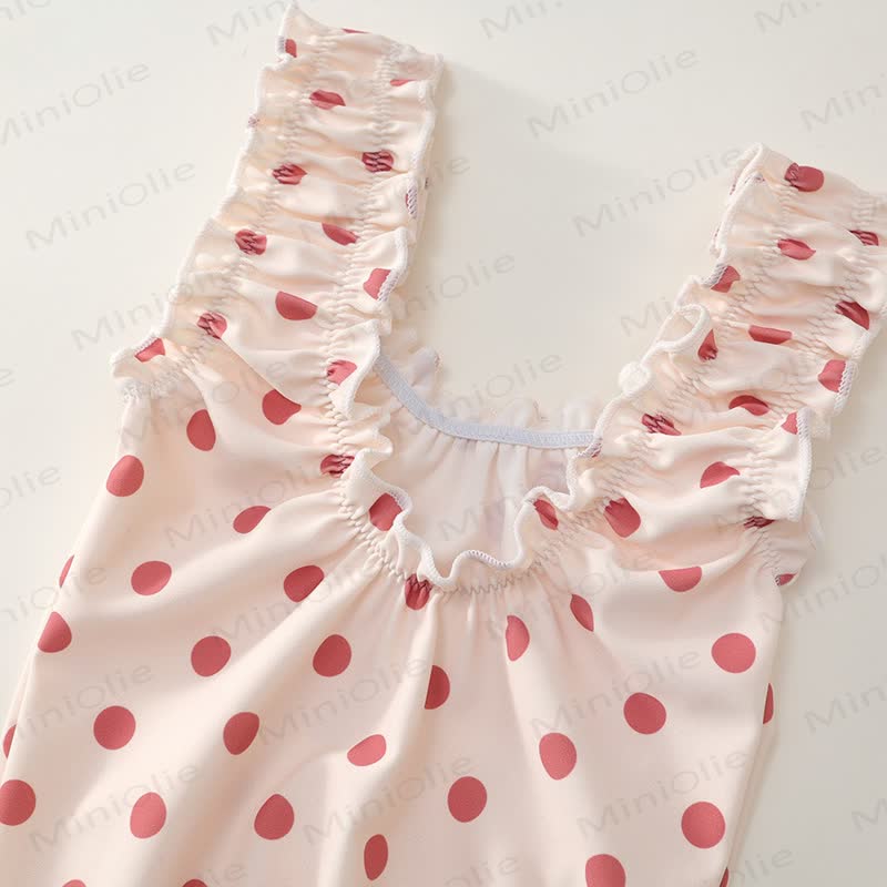 Kleinkind Mädchen Punktmuster Schwimmen Kleid aus weichem Stretchmaterial - image 9