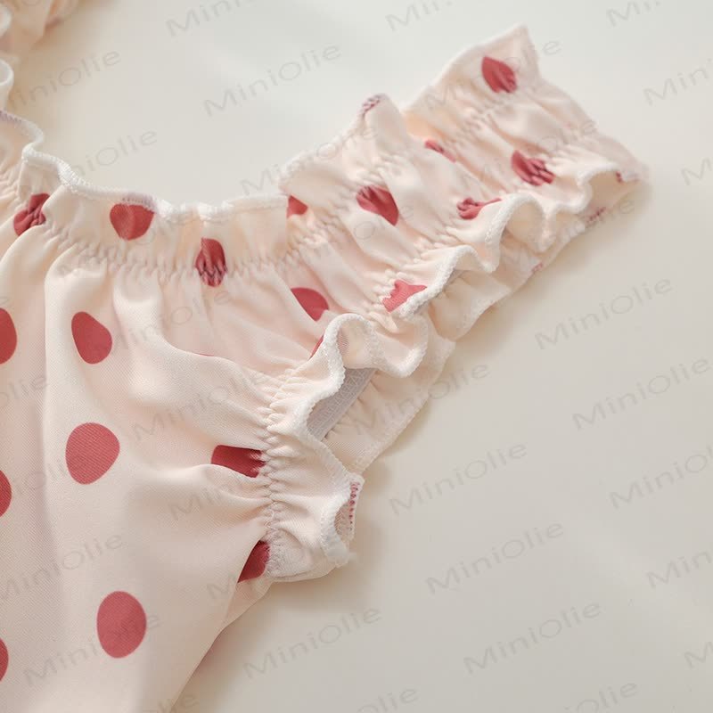 Kleinkind Mädchen Punktmuster Schwimmen Kleid aus weichem Stretchmaterial - image 10