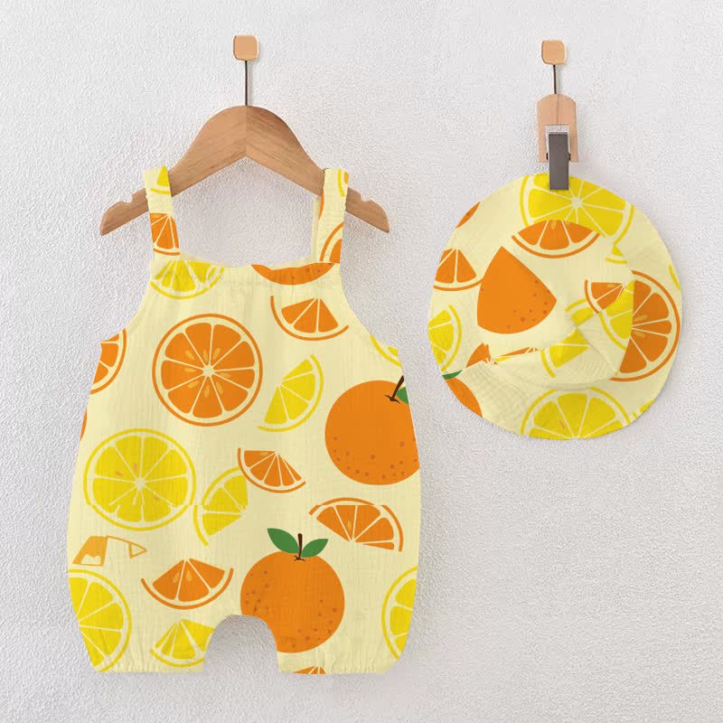 Baby Strampler in Zitronen- und Orange- Gelb mit Hut - Gelb - 18-24M - image 1