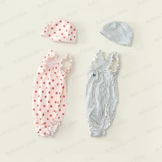 Kleinkind Mädchen Punktmuster Schwimmen Kleid aus weichem Stretchmaterial - image 1