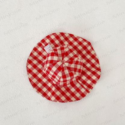 Set aus Beige Tanktop und rot- Plaid Shorts für Baby oder Hut - Roter Hut - 3-4J - image 4