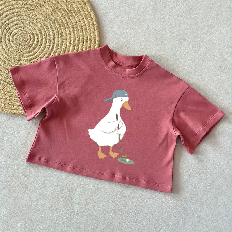 Baby Goose Golf Sommer Freizeit-T-Shirt - Ziegelrot - 2-3J - image 4