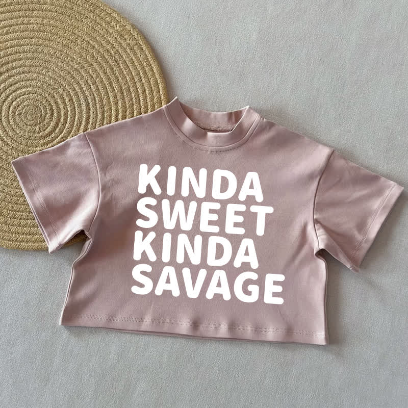 KINDA SWEET KINDA SAVAGE Baby Sommer Freizeit-T-Shirt - Rosa - 2-3J - image 3