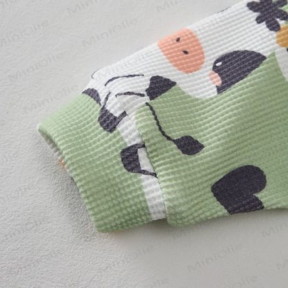 Baby Waffel Niedliches Milchkuh- Sweatshirt 2-teiliges Set - image 3