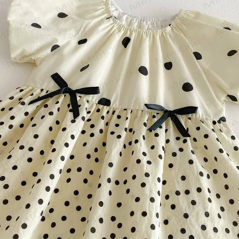 Kleid für Kleinkind-Mädchen mit Punktmuster und Puffärmeln - image 4