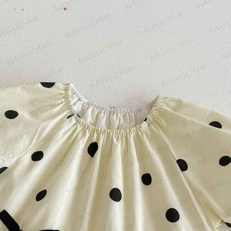 Kleid für Kleinkind-Mädchen mit Punktmuster und Puffärmeln - image 5